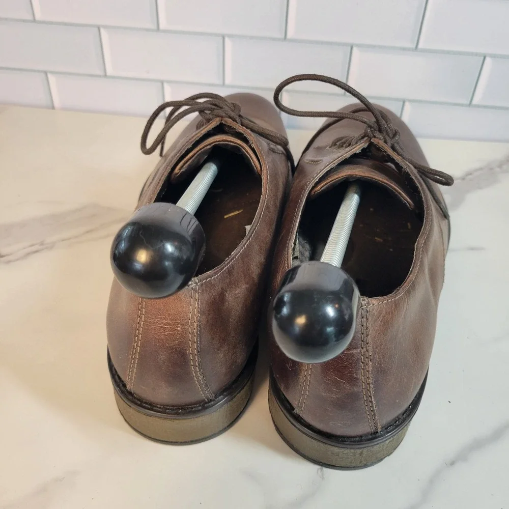 Clarks Derby Shoes Mens Size 12 Hinman Mahogany Leather Lace Up Distressed